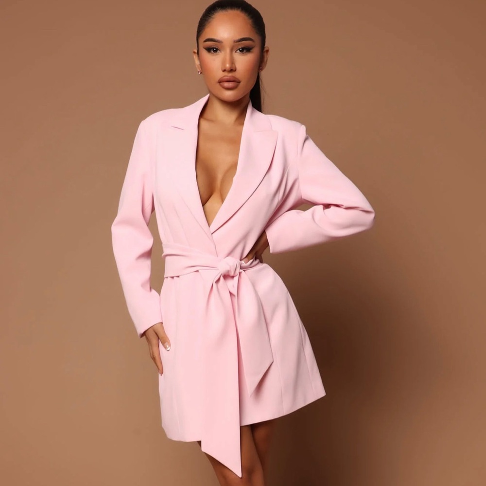 Pink Blazer Mini Dress